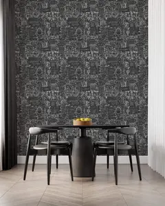 Bobbi Beck eco friendly black baraoque wallpaper