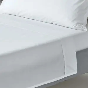 Homescapes White Egyptian Cotton Flat Sheet 200 TC, Super King