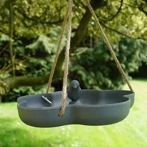 Earthy Sustainable Bamboo Bird Bath/Feeder - Natural Cream