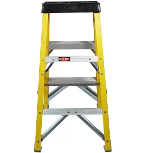 Excel Electricians Fibreglass Step Ladder 2 Tread 0.76m Heavy Duty