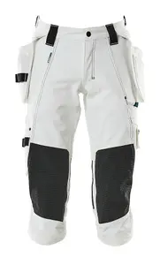 Mascot Advanced A3/4 Length Trousers with Holster Pockets (White)  (31.5) (Leg Length - Regular)