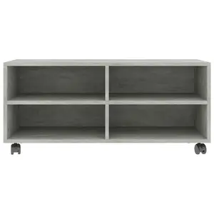 vidaXL TV Cabinet with Castors Concrete Grey 90x35x35 cm Engineered Wood