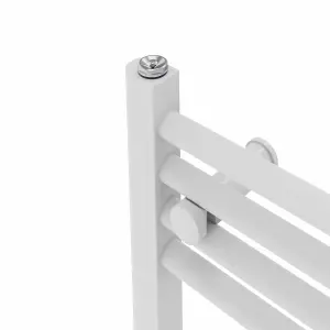 Rinse Modern Bathroom Heated Towel Rail Ladder Radiator 1200x400mm Straight for Bathroom Kitchen White