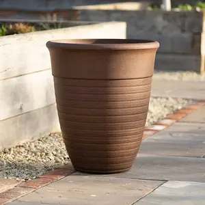 Primrose Tall Round Planter in Rust 57cm