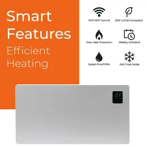 SolAire Caldo Wifi Electric Panel Heater, Wall Mounted / Portable, 2500W, White