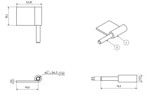 4 Pack Left & Right Lift Off Hinges 50x80mm Heavy Duty Door Hinge Hatch