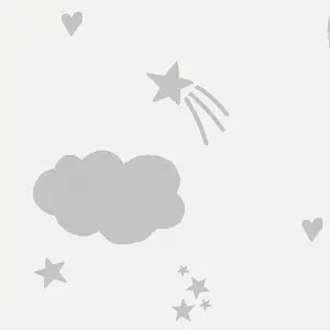 Next Moon & stars Grey Smooth Wallpaper