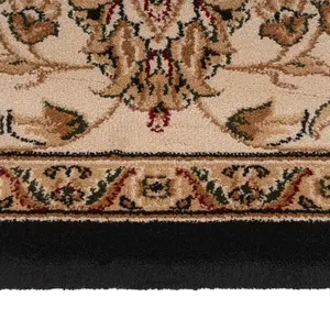 Gold Black Classical Oriental Floral Area Rug 120cm x170cm