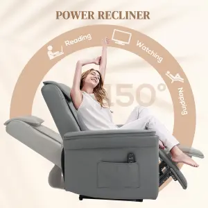 HOMCOM Kneading Massage Recliner Chair Breathable Leather Recliner Armchair