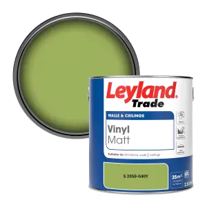 Leyland Trade Vinyl Matt Walls & Ceilings Emulsion Paint (S 2050-G40Y) 2.5L