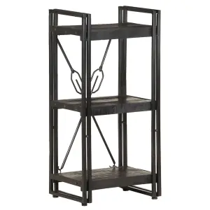 Berkfield 3-Tier Bookcase Black 40x30x80 cm Solid Mango Wood