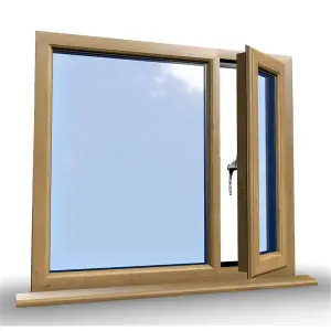 895mm (W) x 1195mm (H) Wooden Stormproof Window - 1/3 Right Opening Window - Toughened Safety Glass