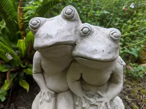 Cute Frog Couple Garden Ornament