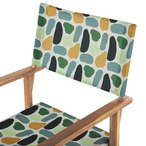 Set of 2 Garden Chairs CINE Acacia Wood Multicolour