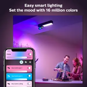 Philips Hue White and Colour Ambiance Centris 2-spot ceiling light Black