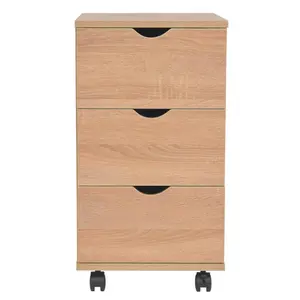 Lajoia 33cm Wide 3 -Drawer Mobile File Cabinet Oak