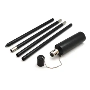 Harbour Housewares - Metal Garden Torches - Cylinder - Black - Pack of 6