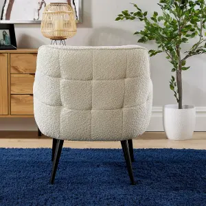 Home Source Teddy Fur Armchair Cream