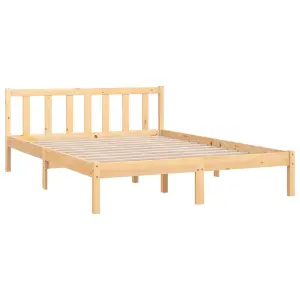 Berkfield Bed Frame Solid Pinewood 140x190 cm