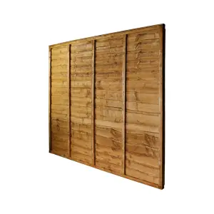 6x5 Horizontal Lap Treated Wooden Fence Panel (x5 Panels)