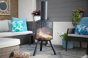 La Hacienda Santana Chimenea Fireplace Firepit Perforated Steel Garden Heater