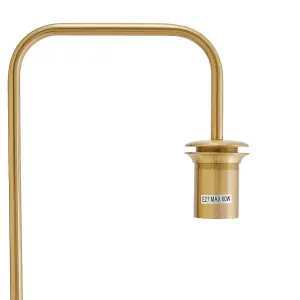 Gold Brass Electroplated Base Floor Lamp Floor Light with Glass Lampshade 157.5cm