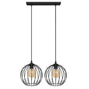 Luminosa Mercure Straight Bar Pendant Ceiling Light Black 50cm