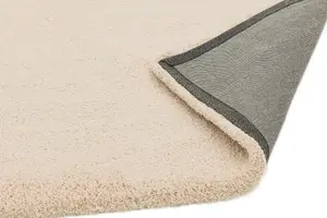 Ivory Plain Shaggy Modern Easy To Clean Living Room Bedroom & Dining Room Rug-160cm X 230cm