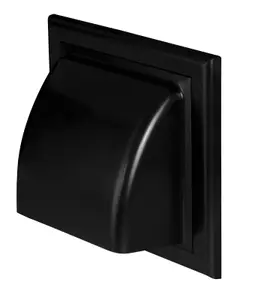 Black Cowl 190mm x 190mm / 100mm with Gravity Flap Air Vent