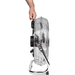 MYLEK High Velocity Floor Fan Air Circulator Industrial Cooling 18 Inch Cool Cold Chrome - 3 Speed Portable - Adjustable Tilt