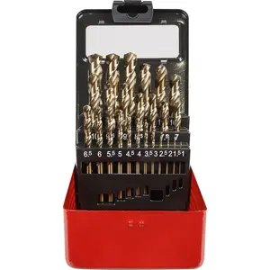 25-Piece HSS Cobalt Drill Bit Set for Precision Drilling from 1mm to 13mm