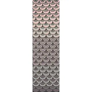 Masquerade Geometric Scale Wool Runner Rugs 16002 by Ted Baker in Pink - 67x230cm