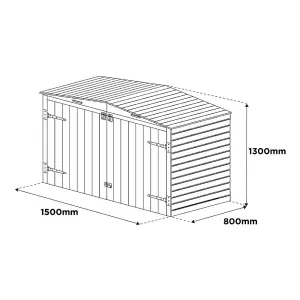 Woodshaw Timber Double Wheelie Bin Storage - L 1300 mm x W 1500 mm x H 800 mm