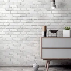 Arthouse Diamond White Brick Wallpaper