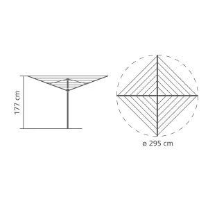 Brabantia Metallic Grey Anodised aluminium & steel 4 Arm Rotary airer, 50m