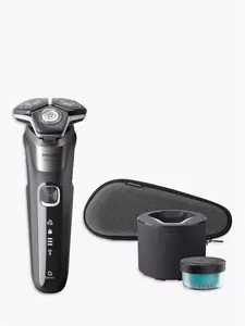 Philips S5887/50 Series 5000 Wet & Dry Men's Electric Shaver With Pop-Up Trimmer, Travel Case, Quick-Clean Pod And Full LED Display, Carbon Grey