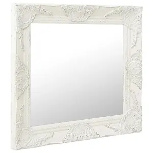 Berkfield Wall Mirror Baroque Style 60x60 cm White