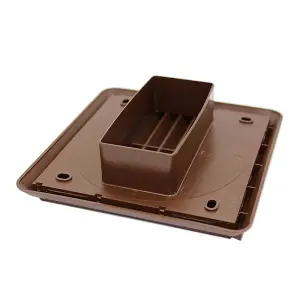 Kair Brown Louvred Wall Vent Grille 155mm External Dimension with 110mm x 54mm Rectangular Rear Spigot