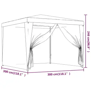 Berkfield Party Tent with 4 Mesh Sidewalls Green 3x3 m HDPE