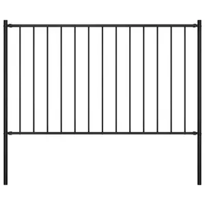 Khine Metal Fence Panels Included Black / 1.7m W x 1.25m H