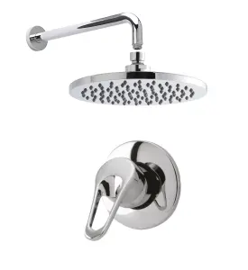 Shower Bundle Concealed Round Manual Valve, Arm & Head Kit - Chrome Balterley