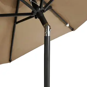 Berkfield Garden Parasol with Steel Pole Taupe 225x225x212 cm