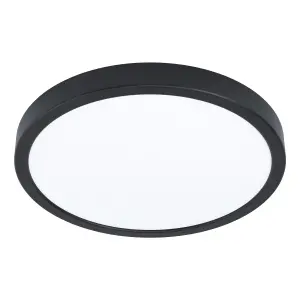 EGLO Fueva 5 Black Round Integrated LED Flush Light, 3000K, (D) 28.5