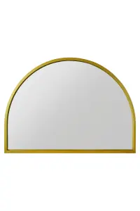 MirrorOutlet Arcus - Gold Metal Framed Arched Wall Mirror 49" X 35" (125CM X 90CM)