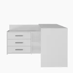 Dany Corner Desk with Drawers White