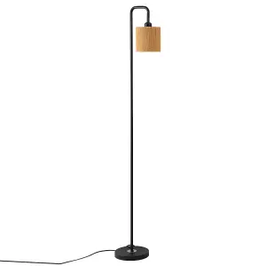 Cylindrical Shape Modern Floor Lamp Standing Light 158cm H,Light Brown