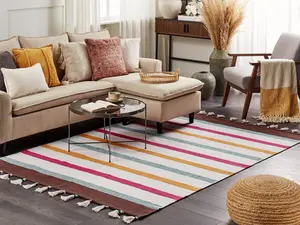 Cotton Area Rug 140 x 200 cm Multicolour HISARLI