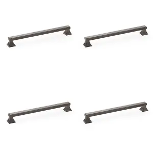 4 PACK - Chunky Square Pull Handle - Dark Bronze 224mm Centres SOLID BRASS Drawer Door