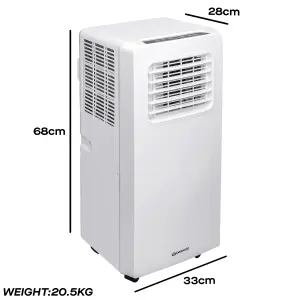 Daewoo 4-in-1 Four Seasons Smart Large Dehumidifier & Fan Heater AND Summer 9000 BTU Air Conditioner with Remote Control White