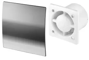 Awenta 100mm Pull Cord Extractor Fan Inox Front Panel ESCUDO Wall Ceiling Ventilation